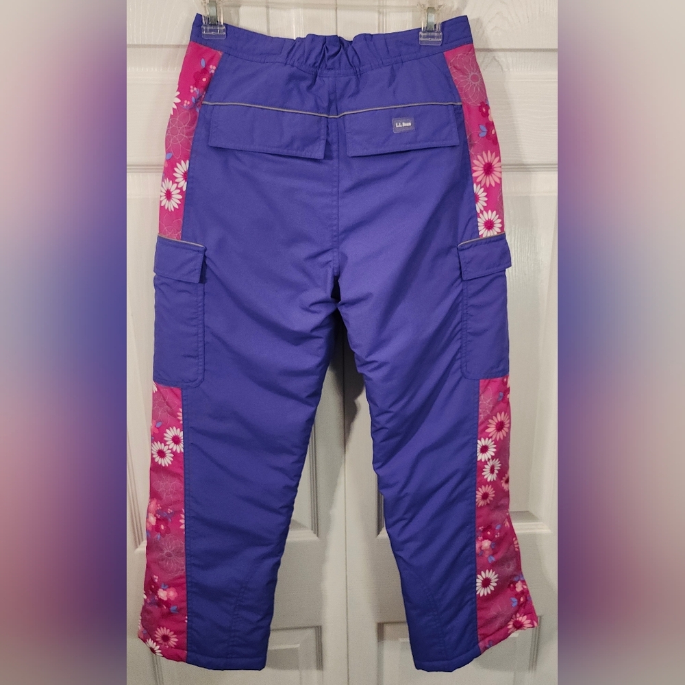L.L. Bean OACM2 Snow Ski Active Outdoor Thinsulate Pant Pink/Purple Girls Size 1 - Picture 2 of 14
